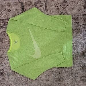 NIKE Dri-FIT Sweatshirt  Lime Green Pullover Sportswear Scoop neck